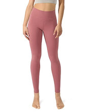 Load image into Gallery viewer, ODODOS Women's High Waisted Yoga Leggings with Inner Pocket, 28" Full Length Sports Athletic Running Tights Workout Yoga Pants, Raspberry, Small
