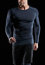 Load image into Gallery viewer, ATHLIO Men's UPF 50+ Long Sleeve Compression Shirts, Water Sports Rash Guard Base Layer, Athletic Workout Shirt, 3pack Black/Charcoal/White