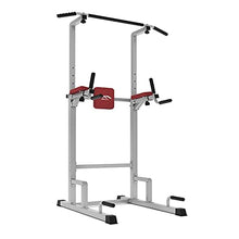 Load image into Gallery viewer, MBH FITNESS MAKE BODY HEALTHY Fitness Power Tower Dip Station Pull Up Bar, Adjustable Multi-Function Strength Training Workout Equipment for Home Gym (Gray)