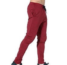 Load image into Gallery viewer, BROKIG Mens Zip Joggers Pants - Casual Gym Workout Track Pants Comfortable Slim Fit Tapered Sweatpants with Pockets (Burgundy)
