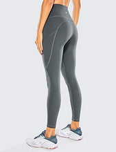 Load image into Gallery viewer, CRZ YOGA Women's Naked Feeling Workout Leggings 25 Inches - High Waisted Yoga Pants with Side Pockets Dark Carbon