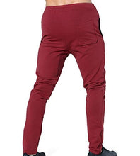 Load image into Gallery viewer, BROKIG Mens Zip Joggers Pants - Casual Gym Workout Track Pants Comfortable Slim Fit Tapered Sweatpants with Pockets (Burgundy)
