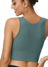 Load image into Gallery viewer, High Neck Sports Bra for Women Longline Full Coverage Sports Bras Medium Impact Padded Workout Crop Tops for Yoga Gym