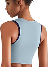 Load image into Gallery viewer, High Neck Sports Bra for Women Longline Low Back Sports Bras Medium Impact Padded Workout Crop Tops for Yoga Gym