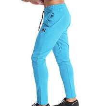 Load image into Gallery viewer, BROKIG Mens Zip Joggers Pants - Casual Gym Workout Track Pants Comfortable Slim Fit Tapered Sweatpants with Pockets (Light Blue)