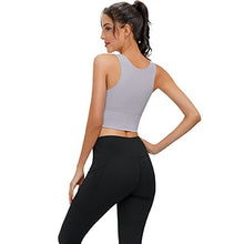 Load image into Gallery viewer, High Neck Sports Bra for Women Longline Full Coverage Sports Bras Medium Impact Padded Workout Crop Tops for Yoga Gym