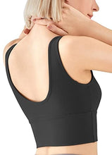 Load image into Gallery viewer, High Neck Sports Bra for Women Longline Low Back Sports Bras Medium Impact Padded Workout Crop Tops for Yoga Gym