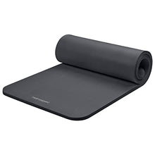 Load image into Gallery viewer, Retrospec Solana Yoga Mat 1" Thick w/Nylon Strap for Men & Women - Non Slip Exercise Mat for Home Yoga, Pilates, Stretching, Floor & Fitness Workouts - Graphite