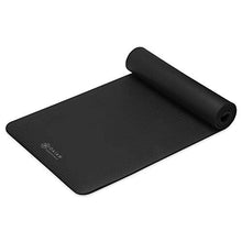 Load image into Gallery viewer, Gaiam Essentials Thick Yoga Mat Fitness & Exercise Mat with Easy-Cinch Carrier Strap, Black, 72"L X 24"W X 2/5 Inch Thick