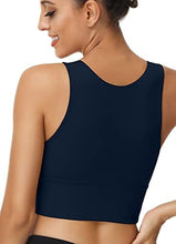 Load image into Gallery viewer, High Neck Sports Bra for Women Longline Full Coverage Sports Bras Medium Impact Padded Workout Crop Tops for Yoga Gym