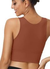 Load image into Gallery viewer, High Neck Sports Bra for Women Longline Full Coverage Sports Bras Medium Impact Padded Workout Crop Tops for Yoga Gym
