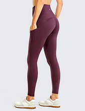 Load image into Gallery viewer, CRZ YOGA Women's Naked Feeling Workout Leggings 25 Inches - High Waisted Yoga Pants with Side Pockets Dark Russet