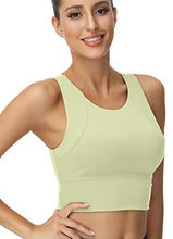 Load image into Gallery viewer, High Neck Sports Bra for Women Longline Full Coverage Sports Bras Medium Impact Padded Workout Crop Tops for Yoga Gym