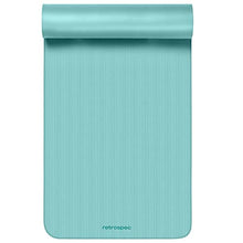 Load image into Gallery viewer, Retrospec Solana Yoga Mat 1" Thick w/Nylon Strap for Men & Women - Non Slip Exercise Mat for Home Yoga, Pilates, Stretching, Floor & Fitness Workouts - Blue Ridge