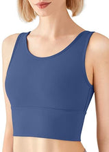 Load image into Gallery viewer, High Neck Sports Bra for Women Longline Low Back Sports Bras Medium Impact Padded Workout Crop Tops for Yoga Gym