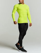 Load image into Gallery viewer, ATHLIO Men's UPF 50+ Long Sleeve Compression Shirts, Water Sports Rash Guard Base Layer, Athletic Workout Shirt, 3pack Utility Camo Black/Black/Neon