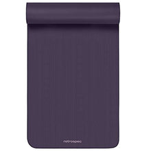 Load image into Gallery viewer, Retrospec Solana Yoga Mat 1" Thick w/Nylon Strap for Men & Women - Non Slip Exercise Mat for Home Yoga, Pilates, Stretching, Floor & Fitness Workouts - Eggplant
