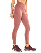 Load image into Gallery viewer, CRZ YOGA Women's Naked Feeling Workout Leggings 25 Inches - High Waisted Yoga Pants with Side Pockets Light Reddish Brown