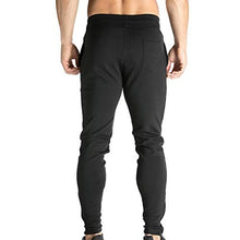 Load image into Gallery viewer, BROKIG Mens Zip Jogger Pants - Casual Gym Fitness Trousers Comfortable Tracksuit Slim Fit Bottoms Sweat Pants with Pockets (Black)