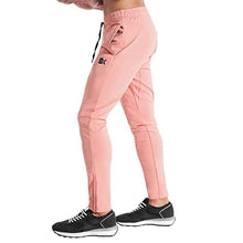 Load image into Gallery viewer, BROKIG Mens Zip Joggers Pants - Casual Gym Workout Track Pants Comfortable Slim Fit Tapered Sweatpants with Pockets (Pink)