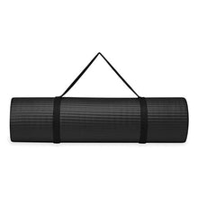 Load image into Gallery viewer, Gaiam Essentials Thick Yoga Mat Fitness & Exercise Mat with Easy-Cinch Carrier Strap, Black, 72"L X 24"W X 2/5 Inch Thick