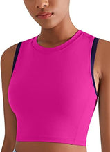 Load image into Gallery viewer, High Neck Sports Bra for Women Longline Full Coverage Sports Bras for Yoga Gym Medium Impact Padded Workout Crop Tops