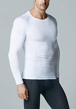 Load image into Gallery viewer, ATHLIO Men's UPF 50+ Long Sleeve Compression Shirts, Water Sports Rash Guard Base Layer, Athletic Workout Shirt, 3pack White/White/White
