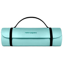 Load image into Gallery viewer, Retrospec Solana Yoga Mat 1" Thick w/Nylon Strap for Men & Women - Non Slip Exercise Mat for Home Yoga, Pilates, Stretching, Floor & Fitness Workouts - Blue Ridge