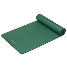 Load image into Gallery viewer, Gaiam Essentials Thick Yoga Mat Fitness & Exercise Mat with Easy-Cinch Carrier Strap, Green, 72"L X 24"W X 2/5 Inch Thick