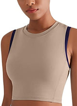 Load image into Gallery viewer, High Neck Sports Bra for Women Longline Full Coverage Sports Bras for Yoga Gym Medium Impact Padded Workout Crop Tops