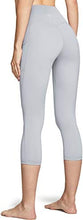 Load image into Gallery viewer, TSLA High Waist Yoga Pants with Pockets, Tummy Control Yoga Leggings, Non See-Through Workout Running Tights, Capris Pocket Peachy Light Grey