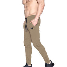 Load image into Gallery viewer, BROKIG Mens Zip Joggers Pants - Casual Gym Workout Track Pants Comfortable Slim Fit Tapered Sweatpants with Pockets (Beige)