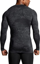 Load image into Gallery viewer, ATHLIO Men's UPF 50+ Long Sleeve Compression Shirts, Water Sports Rash Guard Base Layer, Athletic Workout Shirt, 3pack Black/Utility Camo Black/White