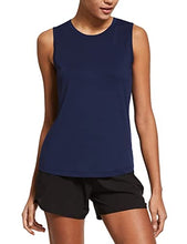 Load image into Gallery viewer, BALEAF Women's Sleeveless Athletic Shirts Workout Running Tank Tops Active Gym Tops Navy Size