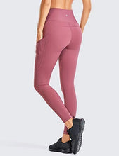 Load image into Gallery viewer, CRZ YOGA Women's Naked Feeling Workout Leggings 25 Inches - High Waisted Yoga Pants with Side Pockets Misty Merlot