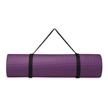 Load image into Gallery viewer, Gaiam Essentials Thick Yoga Mat Fitness & Exercise Mat with Easy-Cinch Carrier Strap, Purple, 72"L X 24"W X 2/5 Inch Thick