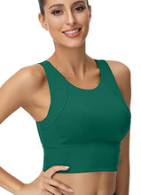 Load image into Gallery viewer, High Neck Sports Bra for Women Longline Full Coverage Sports Bras Medium Impact Padded Workout Crop Tops for Yoga Gym