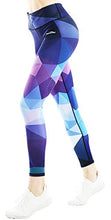 Load image into Gallery viewer, COOLOMG Women's Leggings Yoga Long Pants Compression Drawstring Running Tights Non See-Through Diamond Purple Adults Small(Youth X-Large)