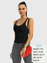 Load image into Gallery viewer, ATTRACO Women Black Workout Cropped Tops with Built in Bra Ribbed Tank Tops Slim Fit
