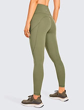Load image into Gallery viewer, CRZ YOGA Women's Naked Feeling Workout Leggings 25 Inches - High Waisted Yoga Pants with Side Pockets Moss Green