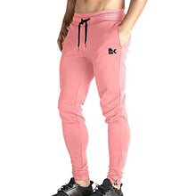 Load image into Gallery viewer, BROKIG Mens Zip Joggers Pants - Casual Gym Workout Track Pants Comfortable Slim Fit Tapered Sweatpants with Pockets (Pink)