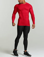 Load image into Gallery viewer, ATHLIO Men's UPF 50+ Long Sleeve Compression Shirts, Water Sports Rash Guard Base Layer, Athletic Workout Shirt, 3pack Black/Blue/Red