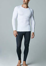 Load image into Gallery viewer, ATHLIO Men's UPF 50+ Long Sleeve Compression Shirts, Water Sports Rash Guard Base Layer, Athletic Workout Shirt, 3pack White/White/White