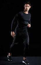 Load image into Gallery viewer, ATHLIO Men's UPF 50+ Long Sleeve Compression Shirts, Water Sports Rash Guard Base Layer, Athletic Workout Shirt, 3pack Black/Black/Black