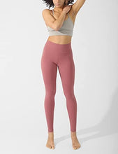 Load image into Gallery viewer, ODODOS Women's High Waisted Yoga Leggings with Inner Pocket, 28" Full Length Sports Athletic Running Tights Workout Yoga Pants, Raspberry, Small