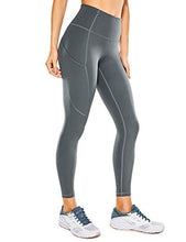 Load image into Gallery viewer, CRZ YOGA Women's Naked Feeling Workout Leggings 25 Inches - High Waisted Yoga Pants with Side Pockets Dark Carbon