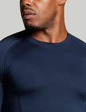 Load image into Gallery viewer, ATHLIO Men's UPF 50+ Long Sleeve Compression Shirts, Water Sports Rash Guard Base Layer, Athletic Workout Shirt, 3pack Black/Navy/Hunter Green
