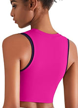 Load image into Gallery viewer, High Neck Sports Bra for Women Longline Full Coverage Sports Bras for Yoga Gym Medium Impact Padded Workout Crop Tops
