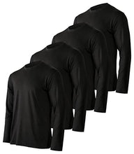 Load image into Gallery viewer, 4 Pack:Mens Long Sleeve T-Shirt Workout Clothes Quick Dry Fit Gym Tee Shirt Athletic Active Performance Casual Moisture Wicking Exercise Clothing Running Cool Sport Training Undershirt Top-Set 8-S