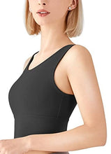 Load image into Gallery viewer, High Neck Sports Bra for Women Longline Low Back Sports Bras Medium Impact Padded Workout Crop Tops for Yoga Gym